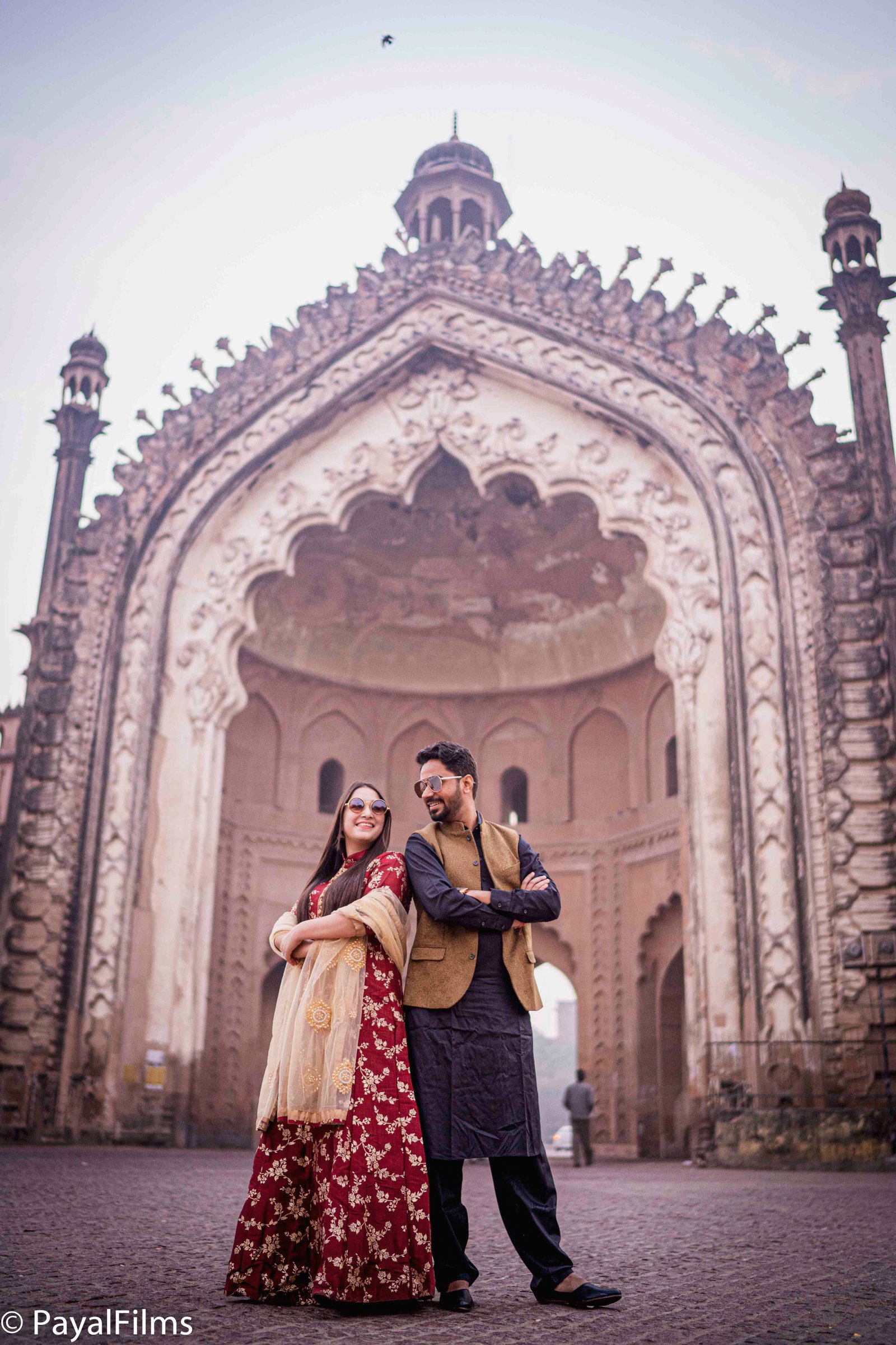 Royal couple portrait historic architecture khagaria by Payal Films Bihar